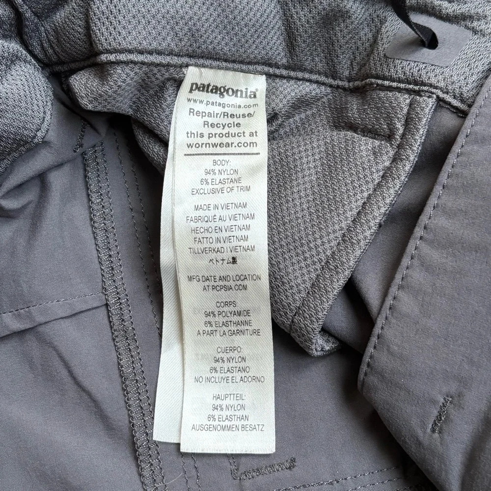 Patagonia Women’s Quandary Hiking Shorts Gray Nylon Stretch Outdoors 5" - Picture 7 of 8